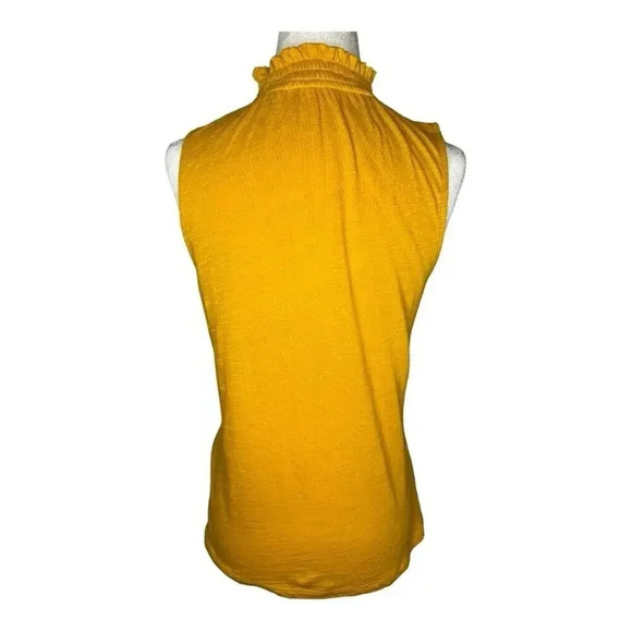 Banana Republic Women's XS Sleeveless Turtleneck Tank Top Marigold Yellow - Picture 3 of 7